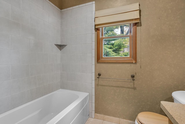 186 Goldsmith Dr, Clarklake, MI 49234 - bathroom with toilet, tile patterned flooring, vanity, and shower / bathtub combination