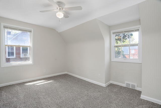 7407 Curtis St, Detroit, MI 48221 - bonus room with carpet flooring, a ceiling fan, lofted ceiling, and baseboards