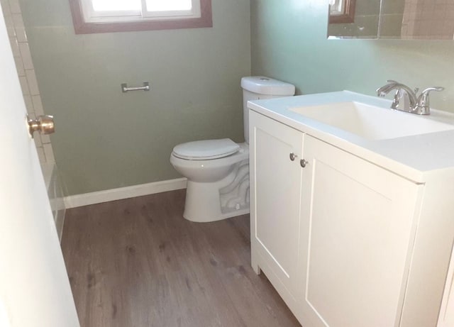 2205 Regina Ave, Lincoln Park, MI 48146 - bathroom featuring wood finished floors, toilet, and vanity