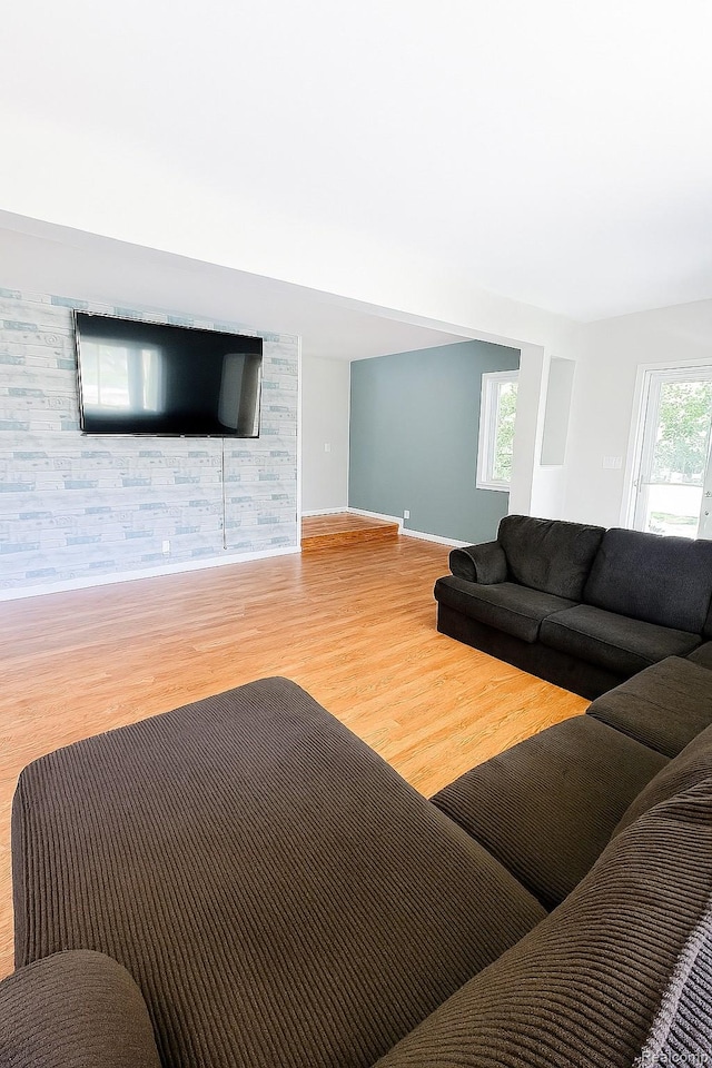 2205 Regina Ave, Lincoln Park, MI 48146 - living area with wood finished floors and baseboards