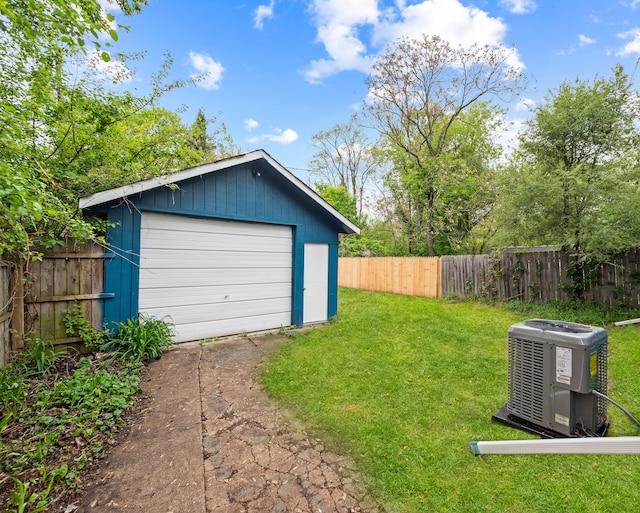 21357 Poinciana St, Southfield, MI 48033 - detached garage with central AC unit and concrete driveway