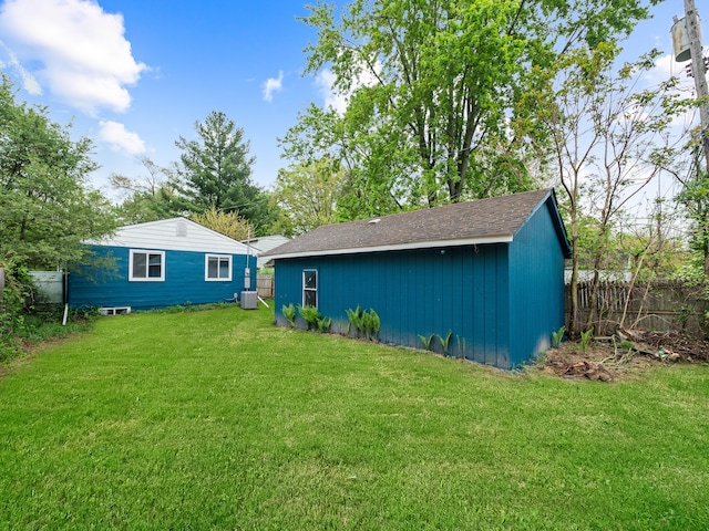 21357 Poinciana St, Southfield, MI 48033 - view of yard with an outdoor structure and central air condition unit