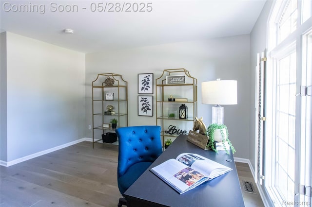 22170 Orchard Way, Beverly Hills, MI 48025 - home office with wood finished floors, plenty of natural light, and baseboards