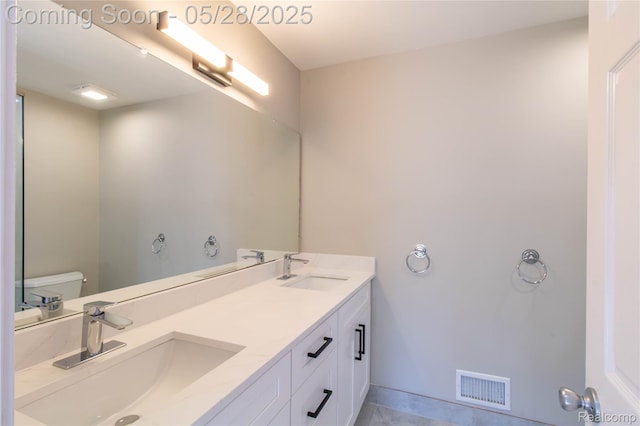 22170 Orchard Way, Beverly Hills, MI 48025 - full bath featuring toilet, double vanity, and tile patterned flooring
