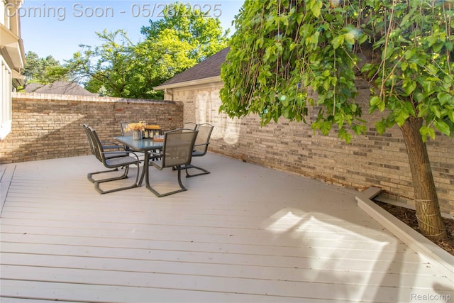 22170 Orchard Way, Beverly Hills, MI 48025 - wooden terrace featuring outdoor dining area
