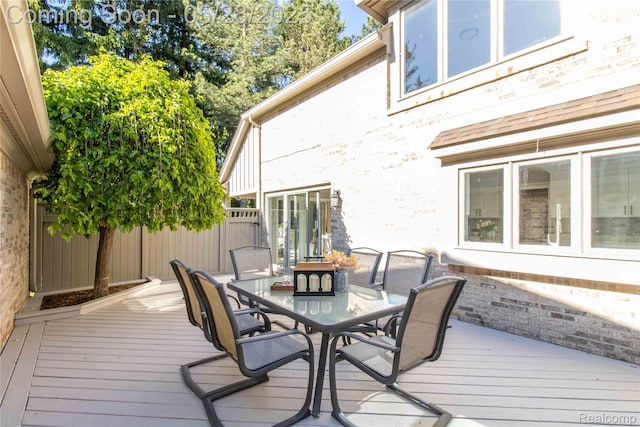 22170 Orchard Way, Beverly Hills, MI 48025 - wooden terrace featuring outdoor dining area