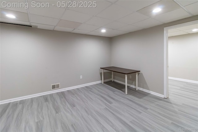 22170 Orchard Way, Beverly Hills, MI 48025 - spare room featuring wood finished floors, baseboards, a paneled ceiling, and recessed lighting