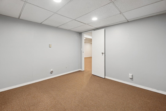1008 Park St, Tecumseh, MI 49286 - finished basement with a drop ceiling, baseboards, carpet flooring, and recessed lighting