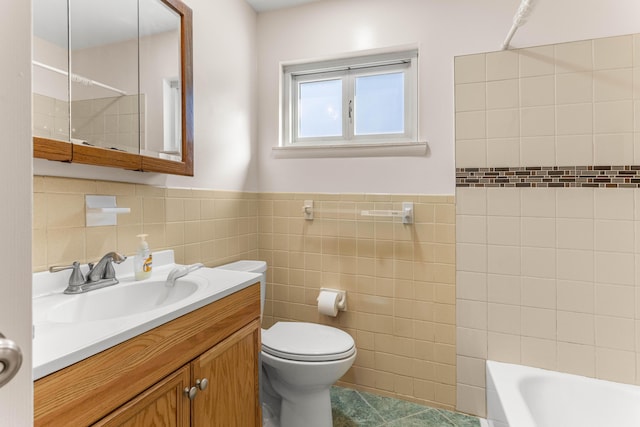 15945 Horger Ave, Allen Park, MI 48101 - full bath with tile walls, toilet, and vanity