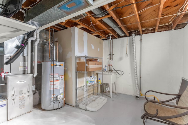 15945 Horger Ave, Allen Park, MI 48101 - unfinished below grade area featuring gas water heater and heating unit