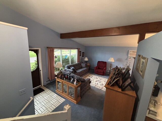 300 Maplecrest Ave, Sturgis, MI 49091 - carpeted living area featuring a wall unit AC and baseboard heating