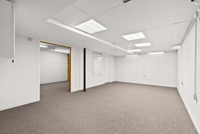 6557 N Twindale, Shelby Twp, MI 48316 - finished basement with concrete block wall and carpet