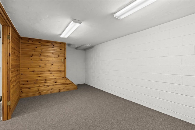 6557 N Twindale, Shelby Twp, MI 48316 - finished basement with carpet floors and concrete block wall