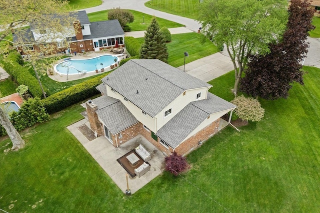 6557 N Twindale, Shelby Twp, MI 48316 - view from above of property with a pool