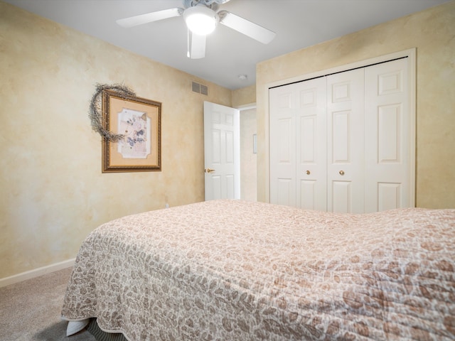 46311 Bentley Cir W Unit 51, Macomb, MI 48044 - bedroom featuring carpet, baseboards, a closet, and ceiling fan