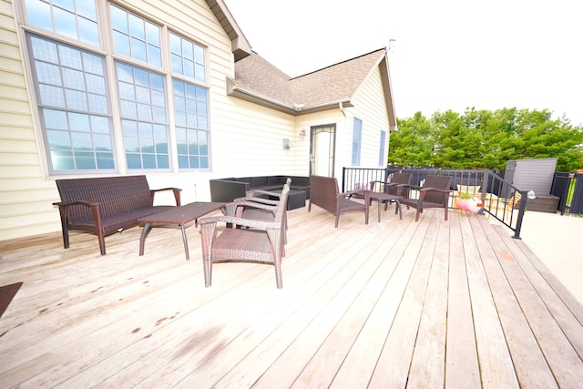 12161 Ladd Rd, Brooklyn, MI 49230 - deck featuring an outdoor living space