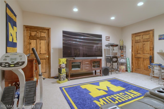 12161 Ladd Rd, Brooklyn, MI 49230 - living room with carpet and recessed lighting
