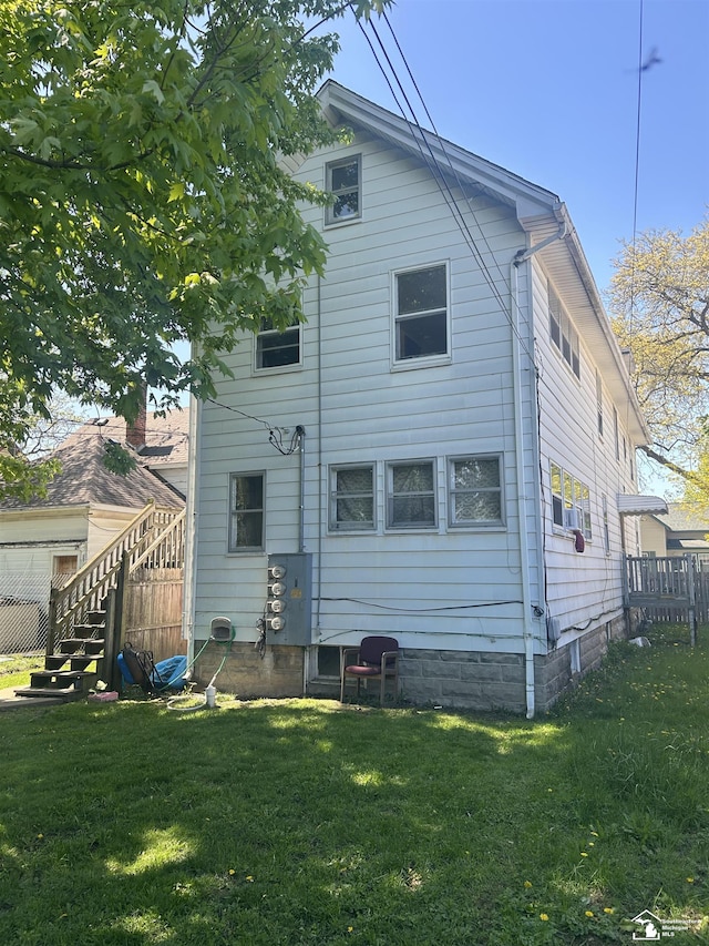 417 Harrison St, Monroe, MI 48161 - back of house with cooling unit and stairway