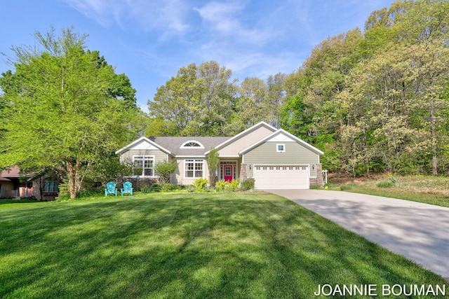 94 Cheyenne Ave, Holland, MI 49424 - ranch-style house featuring a garage, a front lawn, and driveway