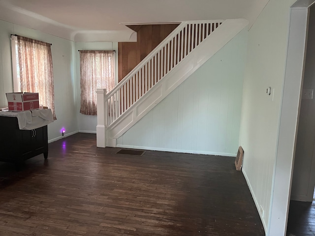 1433 Minnie St, Port Huron, MI 48060 - living area with wood finished floors, stairway, and baseboards