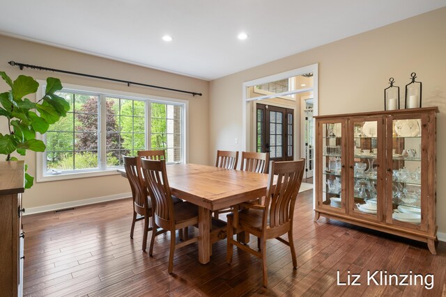 966 Timber Winds Dr SW, Grand Rapids, MI 49534 - dining room featuring french doors, hardwood / wood-style flooring, baseboards, and recessed lighting