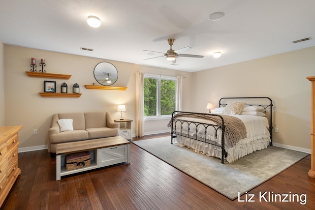 966 Timber Winds Dr SW, Grand Rapids, MI 49534 - bedroom with baseboards, dark wood-style floors, and ceiling fan