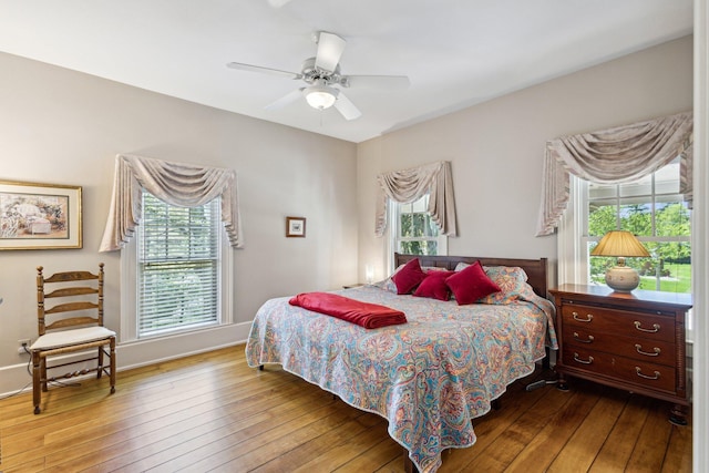 602 N Kalamazoo Ave, Marshall, MI 49068 - bedroom with hardwood / wood-style flooring and ceiling fan