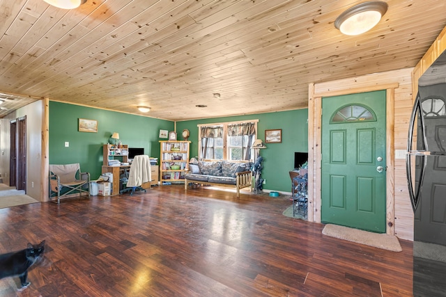 2495 Stitt Rd, Mio, MI 48647 - entrance foyer with wooden ceiling and wood finished floors