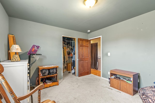 2495 Stitt Rd, Mio, MI 48647 - bedroom with carpet, a closet, a walk in closet, and baseboards