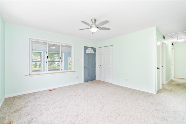 1210 Red Leaf Ln, Ypsilanti, MI 48198 - carpeted empty room with attic access, ceiling fan, and baseboards