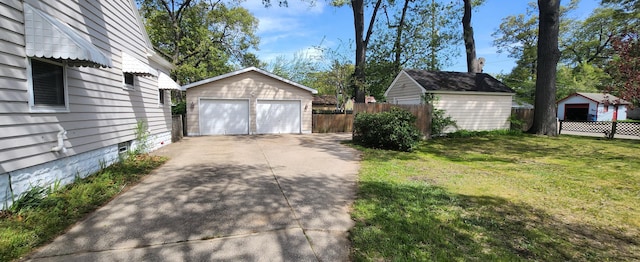 view of detached garage