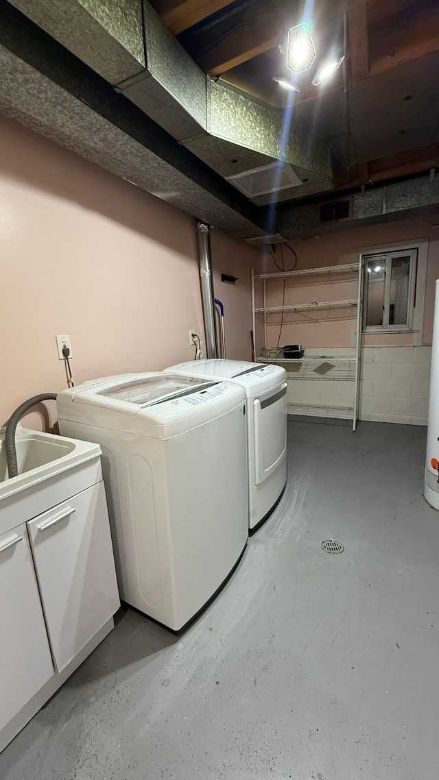 4425 Westpoint St, Dearborn Heights, MI 48125 - washroom with washer and dryer and gas water heater