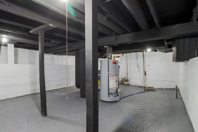 202 Haltiner St, River Rouge, MI 48218 - unfinished basement featuring water heater