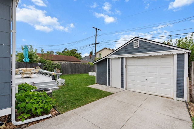 detached garage with driveway