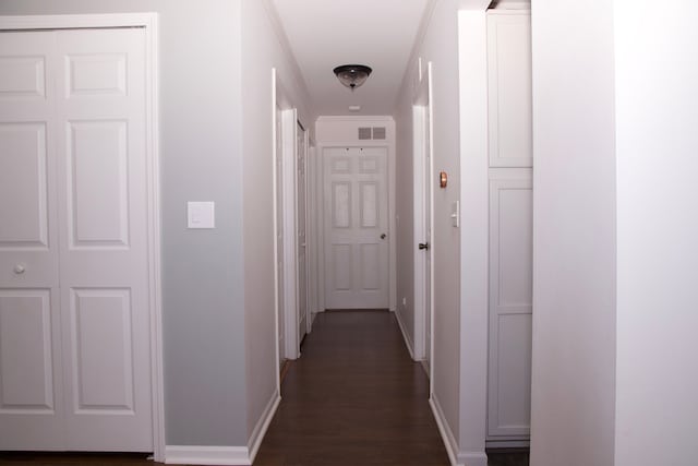 46265 Cavalier Dr, Macomb, MI 48044 - hall with baseboards and dark wood-style floors