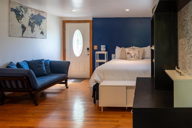 10465 Range Line Rd, Berrien Springs, MI 49103 - bedroom with hardwood / wood-style flooring and recessed lighting