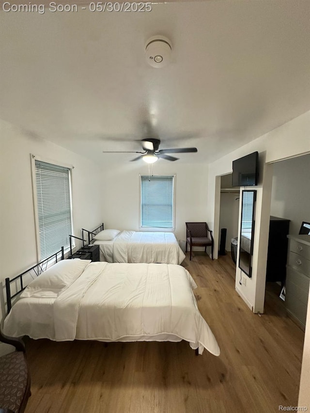 1228 E Jarvis Ave, Hazel Park, MI 48030 - bedroom with wood finished floors, a closet, and ceiling fan