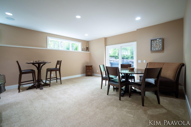 3099 Pickford Dr SE, Ada, MI 49301 - dining room with carpet flooring, recessed lighting, and baseboards