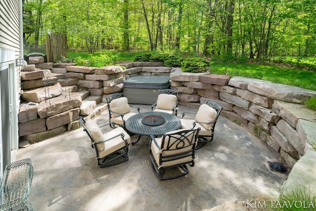 3099 Pickford Dr SE, Ada, MI 49301 - view of patio with a forest view
