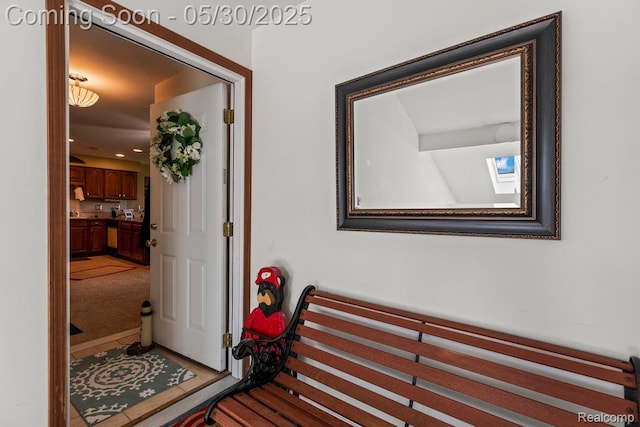 9200 River Rd Unit 3, Clay, MI 48001 - hallway featuring a skylight