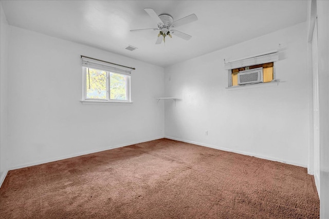 228 Hughes Ave, Pontiac, MI 48341 - carpeted spare room featuring a ceiling fan, cooling unit, and baseboards