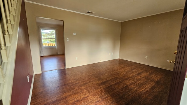 938 Little Hill Ct, Rochester Hills, MI 48307 - unfurnished room with dark wood-style floors, crown molding, and baseboards