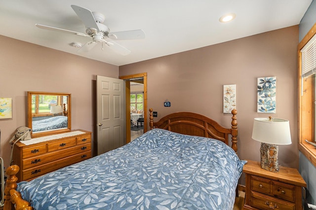 18862 Oxbow Dr, Barryton, MI 49305 - bedroom featuring ceiling fan and recessed lighting