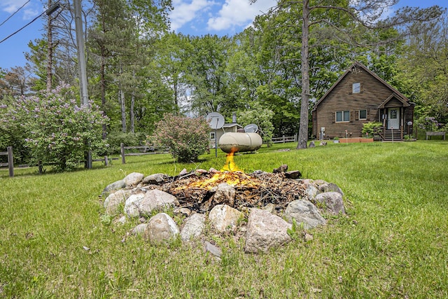 18862 Oxbow Dr, Barryton, MI 49305 - view of yard with an outdoor fire pit