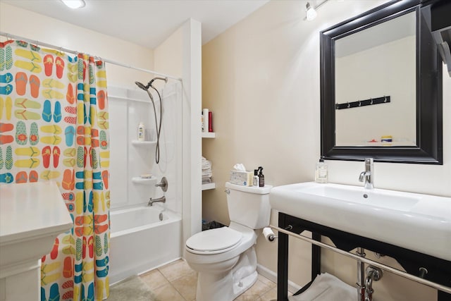 1259 Rose Dr, Niles, MI 49120 - bathroom with tile patterned flooring, toilet, and shower / tub combo