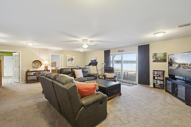 1259 Rose Dr, Niles, MI 49120 - living area featuring carpet and a ceiling fan