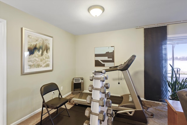 1259 Rose Dr, Niles, MI 49120 - workout room with baseboards and heating unit