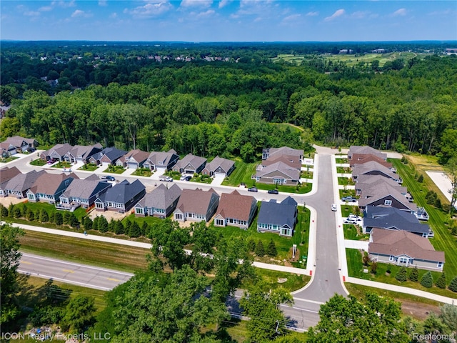 2396 Pondview Ln, Troy, MI 48085 - aerial perspective of suburban area featuring a heavily wooded area