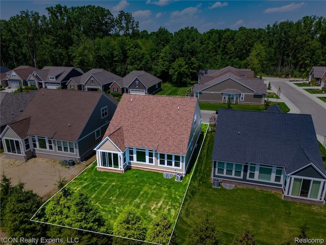 2396 Pondview Ln, Troy, MI 48085 - aerial view of residential area with property parcel outlined