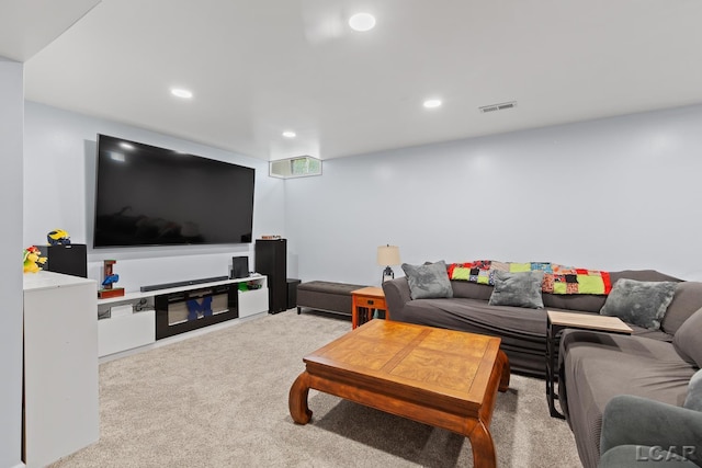 9705 Crescent Ct, Tecumseh, MI 49286 - living area with carpet floors and recessed lighting